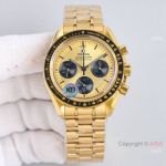 AAA Swiss Copy Omega Moonwatch Speedmaster Chronograph Yellow Gold Case